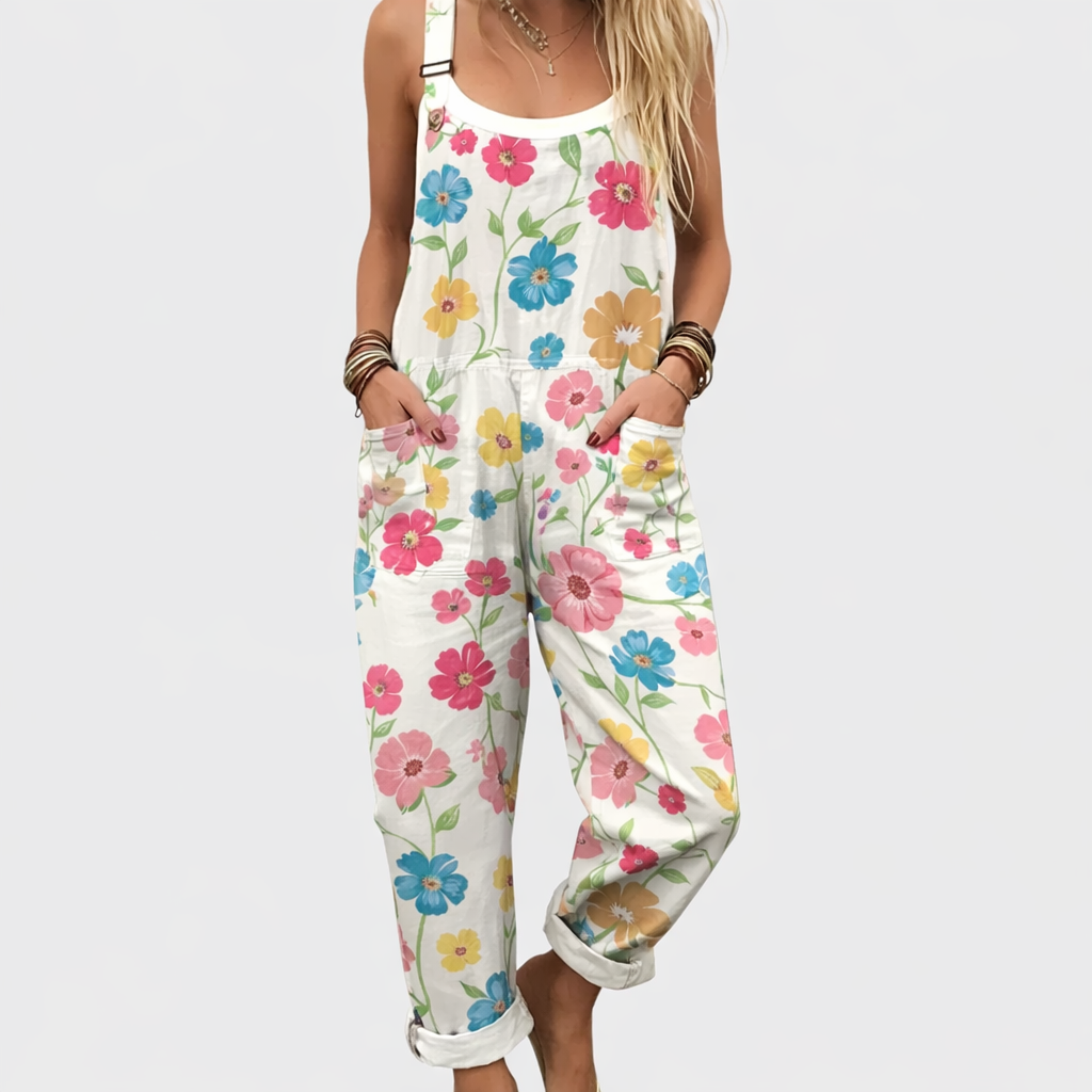 Blanc avec motif floral / 5XL